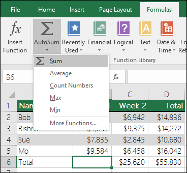 Адзін з хуткіх і простых спосабаў дадання значэнняў у Excel - гэта выкарыстоўваць   AutoSum